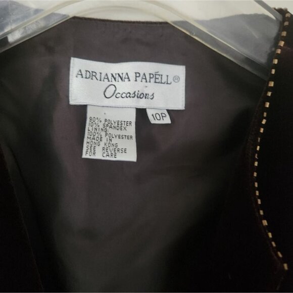 ADRIANNA PAPELL Occasions | Velvet jacket evening brown beaded sz 10P - Picture 4 of 6